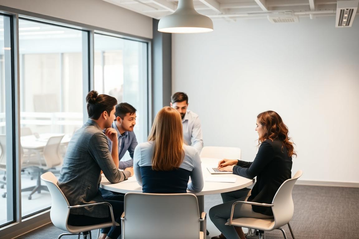 Team meeting in office